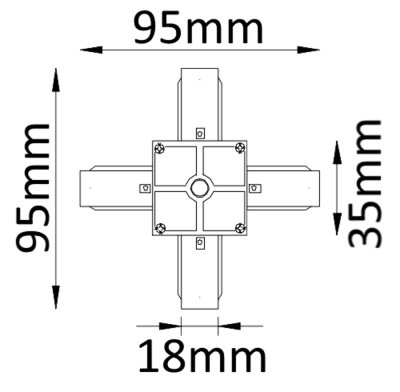 Соединитель X-образный (однофазный) Crystal Lux CLT 0.211 04 WH