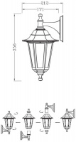 Настенный фонарь уличный PETERSBURG PL 79802P Bl